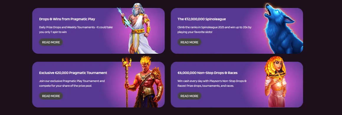 Pragmatic Play promotional offers and tournaments.