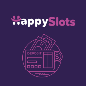 HappySlots deposit money icon with a credit card and cash.